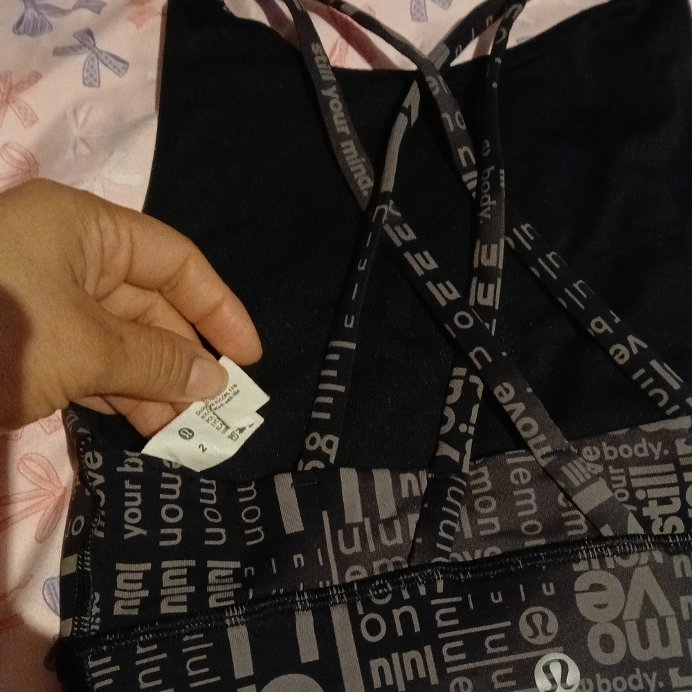 Lululemon Black and Gray Strappy Sports Bra